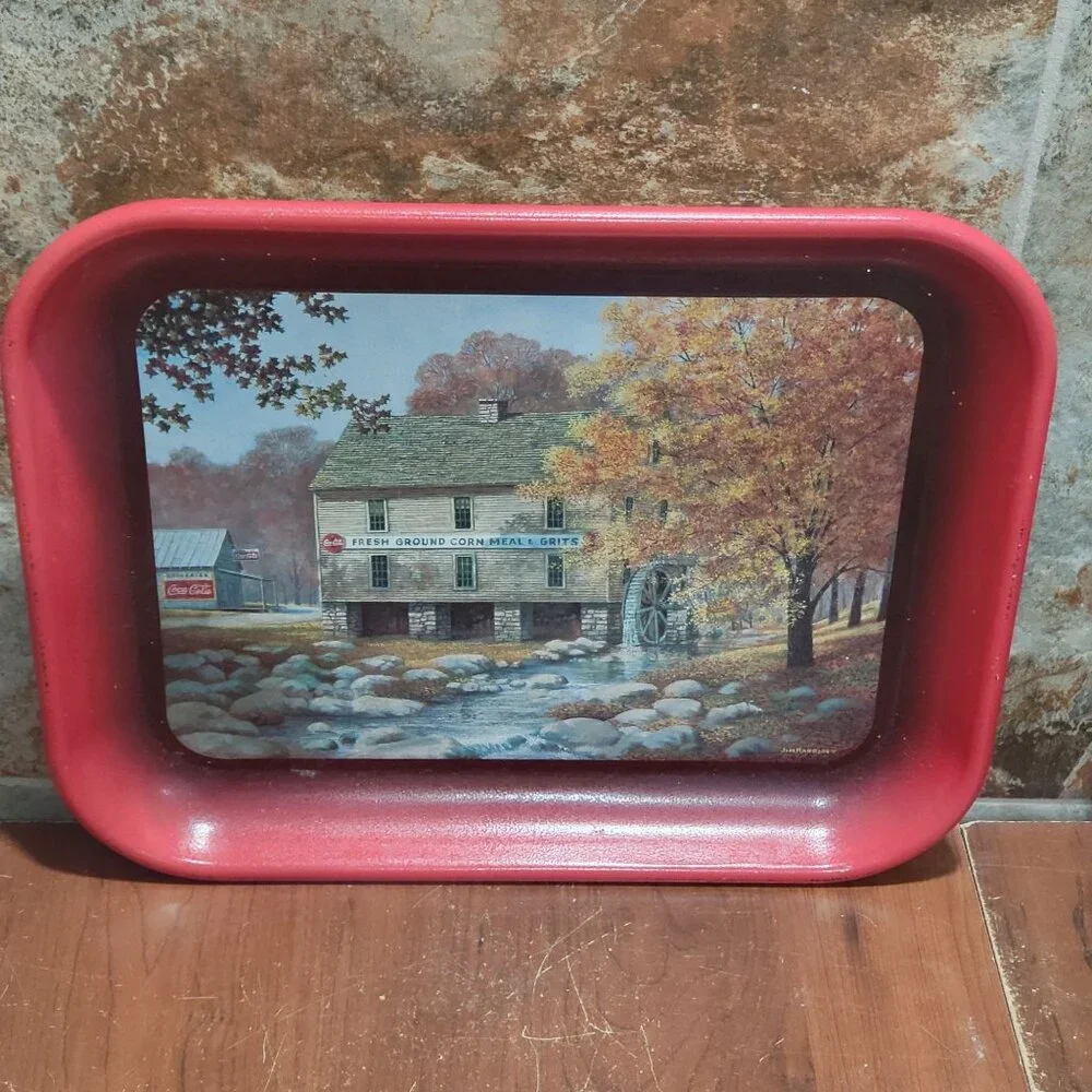 Coca Cola Starrs Mill Brand Metal Serving Tray Jim Harrison 2003